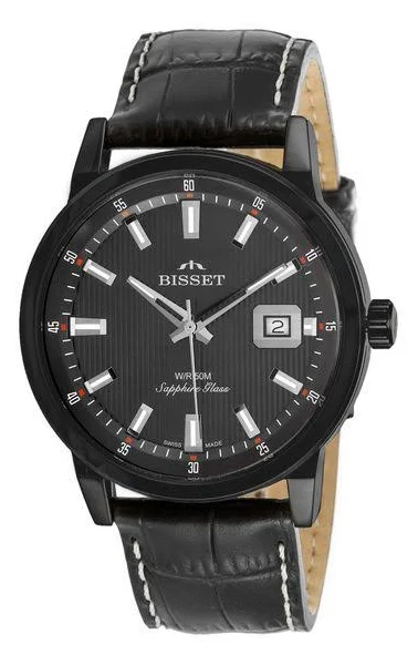 Szwajcarski Zegarek męski Bisset BSCE62BIBX05BX0 szafir box data +Grawer