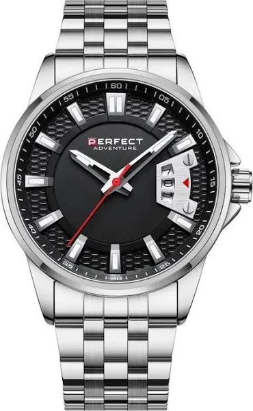Srebrny zegarek męski bransoleta duży solidny Perfect M144