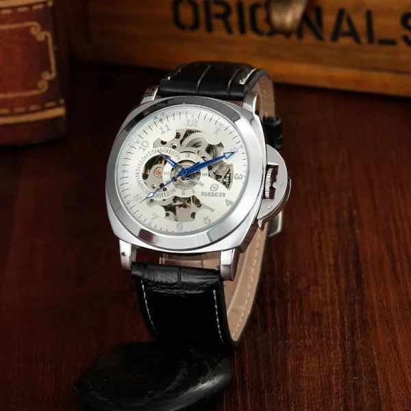 Nowy business casual męski automatyczny zegarek mechaniczny