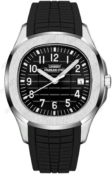 LINBERT nowy projekt luksusowy męski zegarek mechaniczny Patek ze stali nierdzewnej Top marka