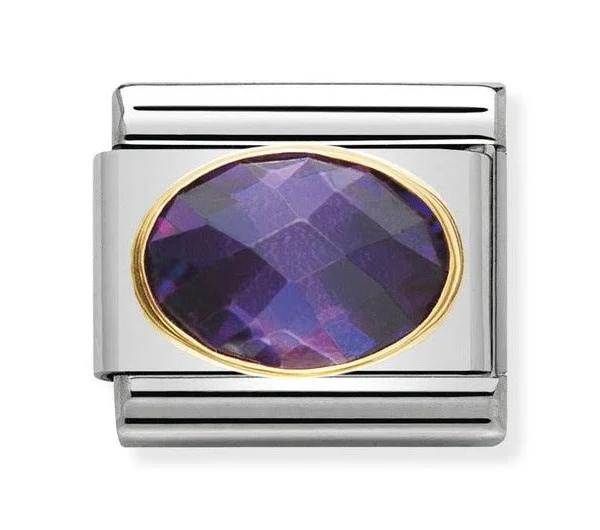 Nomination Italy Composable Gold Fioletowa cyrkonia 030601/001