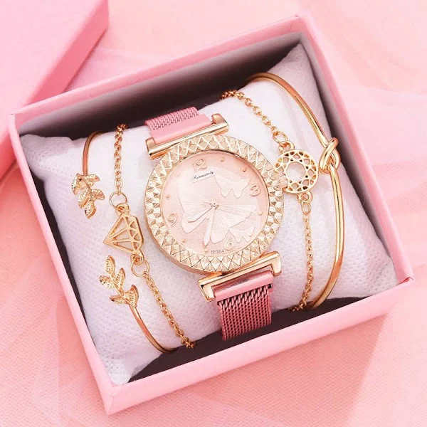 Damski zegarek z zestawem bransoletek