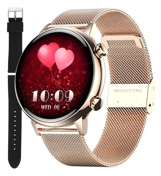 Zegarek Enter SAT.110.1410.539-SET / Różowe złoto + różowy pasek / damski