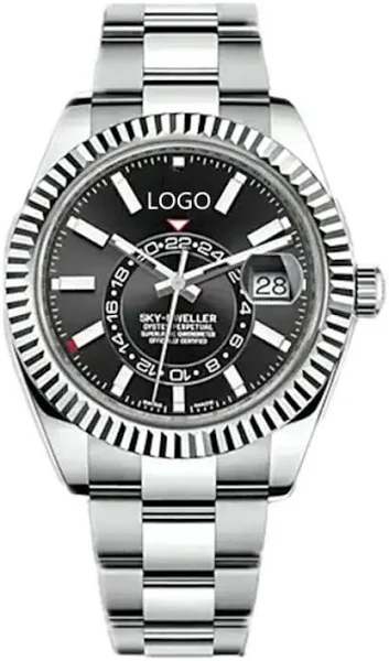 najwyższej jakości sky 9002 ruch czarna biała niebieska tarcza 42mm zegarki moda wodoodporne