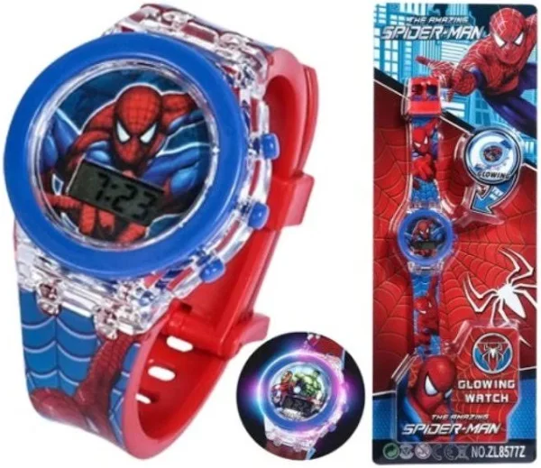 zegarek dziecięcy Spiderman dla dzieci Ledowy świeci elektroniczny