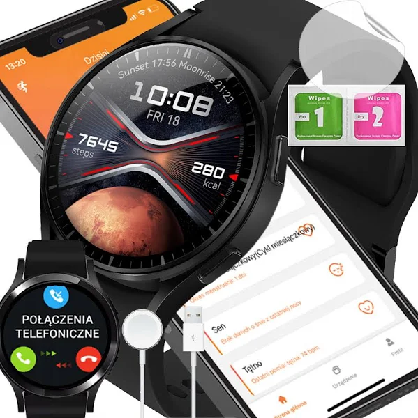 Zegarek Męski Smartwatch Męski Polskie Menu Rozmowy Bluetooth Call Watch