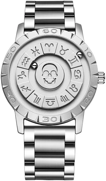 Zegarek kwarcowy męski FOXBOX LIGE luksusowa moda z czaszką zegarki ze stali nierdzewnej mężczyzn