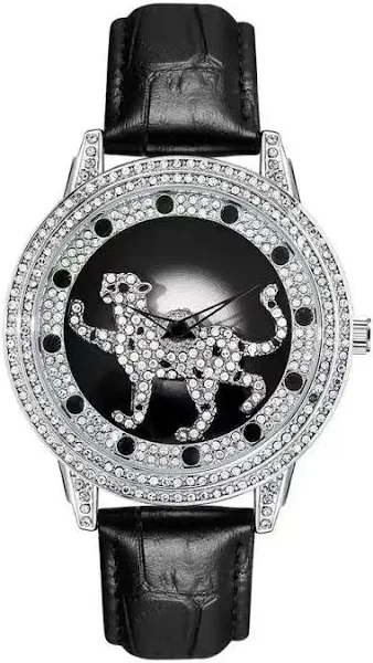 Damski męski zegarek kwarcowy luksusowy obracający się tarcza na głowę z czaszką Vintage diamentowa