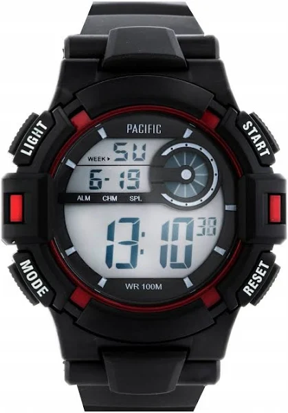 Czarno-czerwony zegarek PACIFIC 305G-3