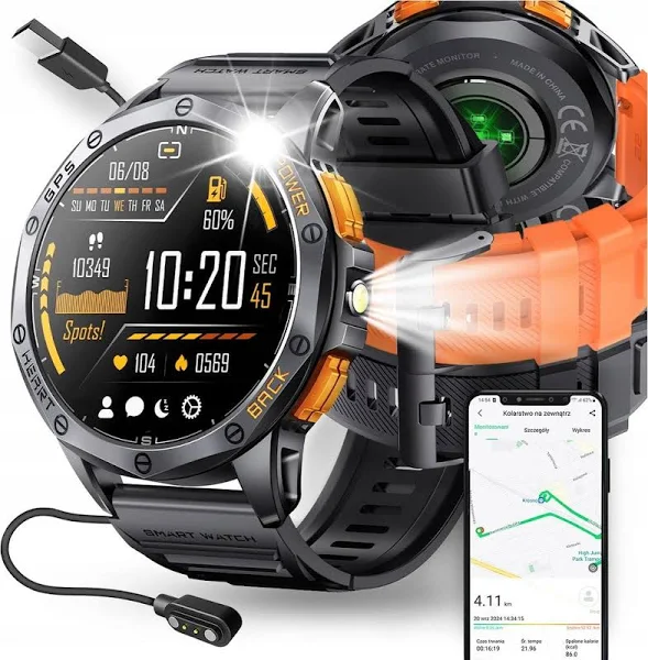 Smartwatch Męski Gps Menu Polskie Wodoodporny Sport Rozmowy Smart Watch Pl