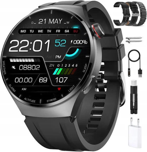 Smartwatch Z Pomiarem Cukru Amoled 440 Mah Ciśnieniomierz Ekg Bmi Pulsometr