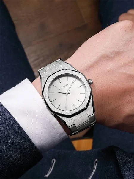 Męski okrągły zegarek kwarcowy ze wskazówkami ojca