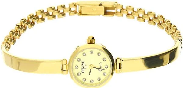 Zegarek złoty z okrągłą tarczą półsztywny MI G398340 próba 585