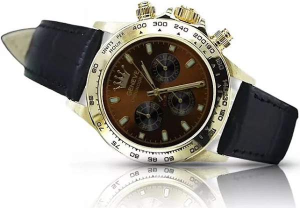 Złoty zegarek męski damski 14k 585 Geneve 14k mw014yd