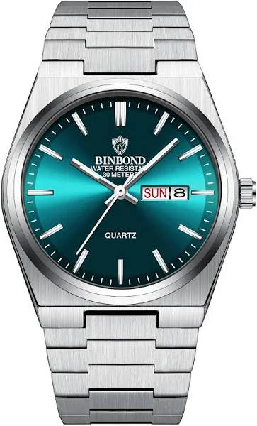 BINBOND luksusowy męski zegarek kwarcowy sportowe męskie zegarki wodoodporna świecąca data tydzień