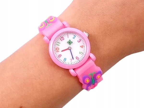 Zegarek Różowy w Motylki Motyle dla Dziewczynki Dziecięcy