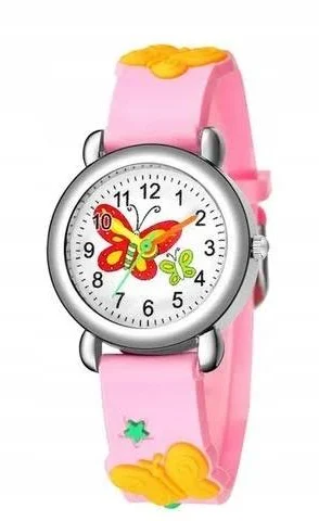 Zegarek Dziecięcy Dziewczęcy Analogowy Motylek 795