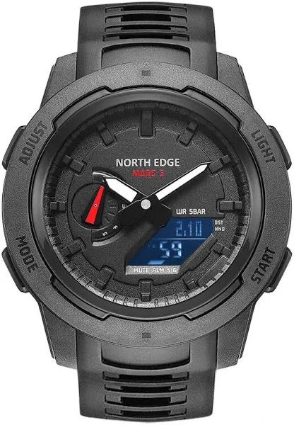 NORTH EDGE MARS3 Elektroniczny zegarek sportowy z włókna węglowego