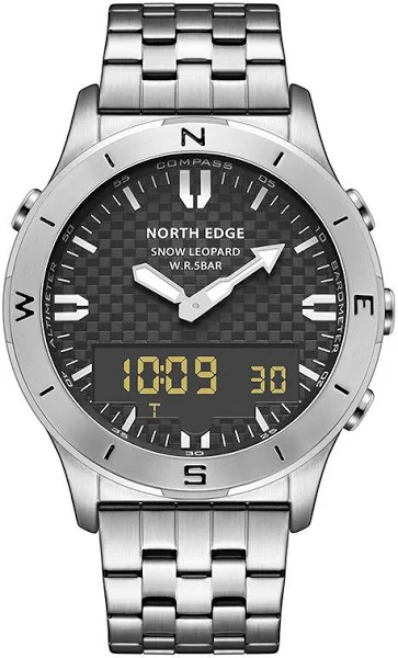 NORTH EDGE NORTH EDGE SNOW LEOPARD 50M Wodoodporna Barometr Altimetr Termometr Kompas Wyświetlacz Elektroniki Zegarek Cyfrowy Smartwatch do Sportu na