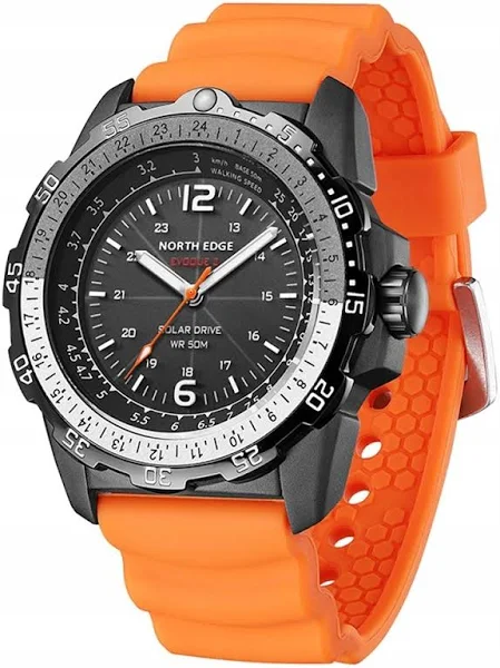 North Edge Evoque 2 Męski cyfrowy zegarek wojskowy Wodoodporny 50m Męskie sportowe zegarki na rękę Energia słoneczna Luminous Enviormentally Clock