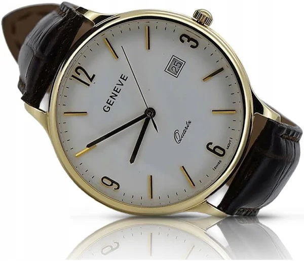 Złoty zegarek męski 14k 585 Geneve
