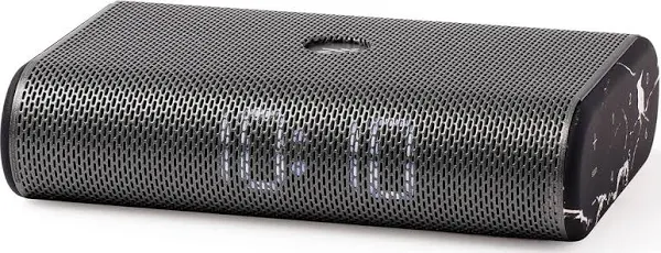 Lexon Radio z zegarem Miami Time czarny marmur