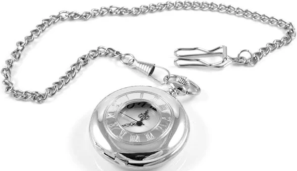 Fort Tempus Srebrzysty kwarcowy zegarek kieszonkowy