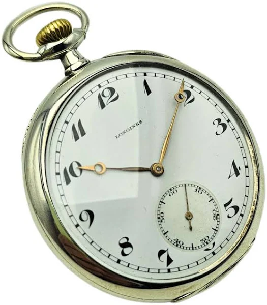 Używany srebrny zegarek kieszonkowy Longines