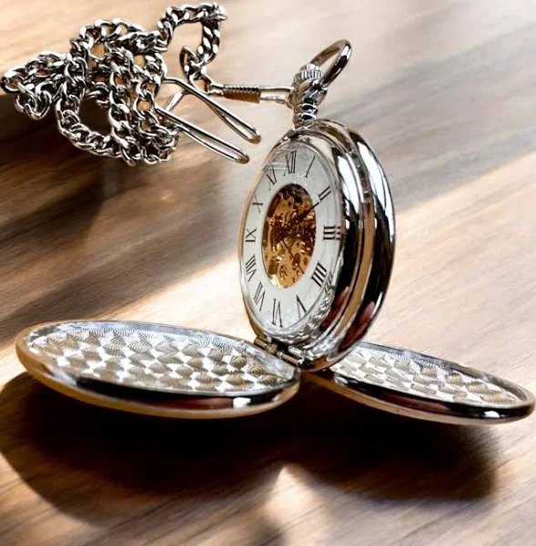 Klasyczny Kieszonkowy Zegarek Mechaniczny z Podwójną Pokrywą