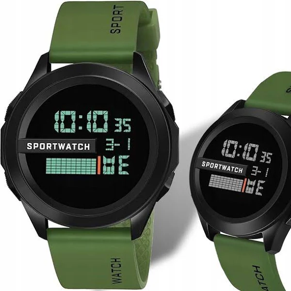 Zegarek Sportowy Z Podświetleniem Led Elektroniczny Duży Ekran