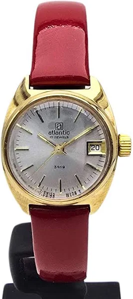 używany ZEGAREK ATLANTIC DAMSKI POZŁACANY 122103 zachowany w oryginale