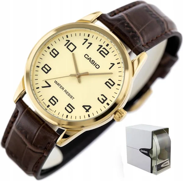 Zegarek Męski Casio Rizer +box +grawer skórzany cyfry klasyczny