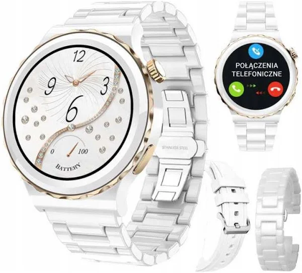 Smartwatch zegarek Damski Ceramiczny Rubicon