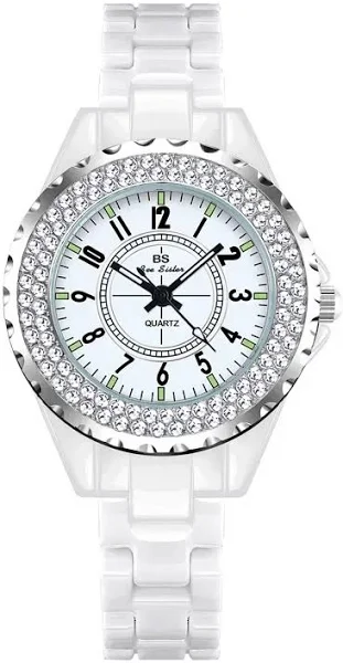 2024 luksusowa marka kobiety diamentowy biały pasek ceramiczny zegarek damski kwarcowy moda kobieta