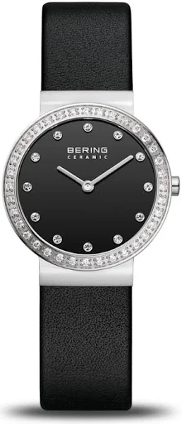 Bering Akcesoria Kobieta Czarny ONE Size Zegarek Damski Ceramiczny 29 mm Pasek Skórzany Ceramiczny 10729-443
