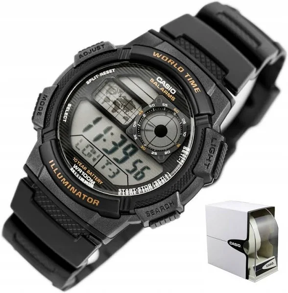 Zegarek dziecięcy Casio dla chłopca +box +grawer cyfrowy alarm datownik