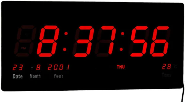 Zegary Demus Zegar cyfrowy z termometrem Jh4622-Red