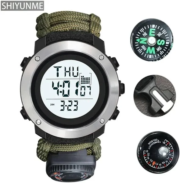 SHIYUNME G Style Męskie zegarki sportowe Outdoor Camping Kompas Termometr Wodoodporny cyfrowy
