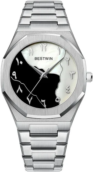 Cyfry arabskie Zegarki męskie z tarczą skorupy Luksusowa marka Stalowy pasek Kwarcowy Moda Kreatywny