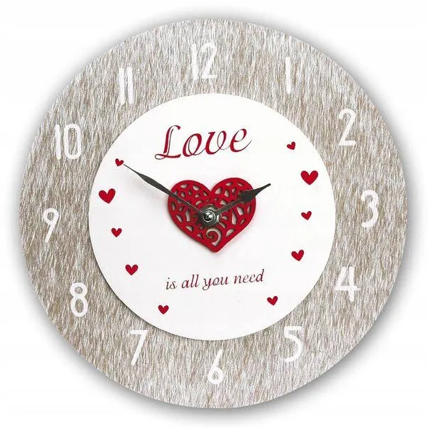 Zegar ścienny analogowy arabskie cyfry love