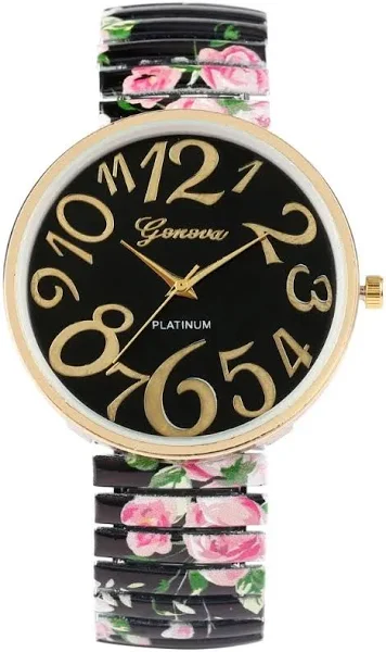 Moda damska zegarek kwarcowy duży cyfry arabskie Dial damski zegarek unikalny elastyczny pasek