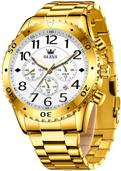 Zegarki męskie OLEVS duże cyfry arabskie tarcza oryginalny zegarek męski chronograf 24 h Date