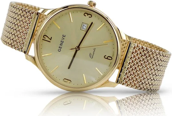 Geneve 14k 585 auksinis moteriškas laikrodis su apyranka mw017y&mbw014y-f