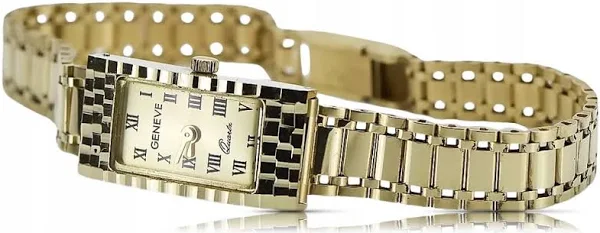 Prześliczny 14K 585 złoty damski zegarek Geneve lw103y