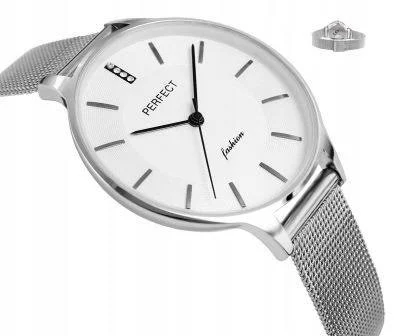 Piękny Zegarek Damski Na Bransolecie Srebrny Z Cyrkoniami