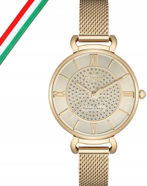 Damski zegarek z cyrkonią zapinany na bransolecie