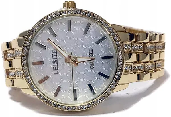 Zegarek damski Leisite bransoleta złoty cyrkonie