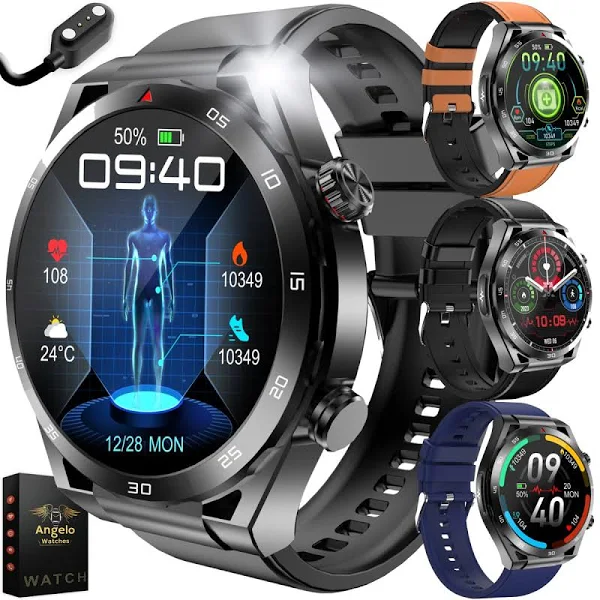 Smartwatch Zegarek Męski Z FUNKCJĄ POMIARU Cukru Ekg GLUKOZA Menu Polskie