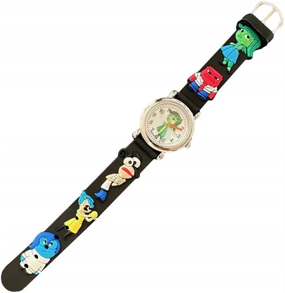 Zegarek dla DZIECI na gumce WYGODNY od 3 lat DO NAUKI CZARNY z Bajki