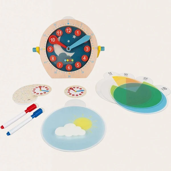 Drewniany zegar do nauki o czasie Essentiel Janod